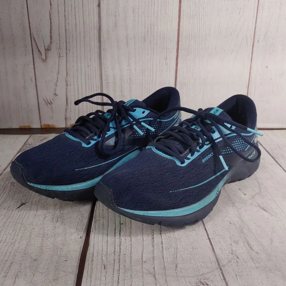 Brooks Trace 2 Hero Pack - WOMENS Size 9.5 - Navy Blue Running Nurse Shoes - Picture 3 of 7